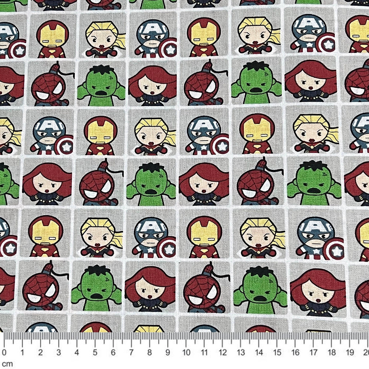 LC2745 Marvel Kawaii Block Grey – Monkey Mama Fabrics & More