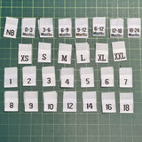 Woven Size Labels