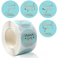 Stickers 38mm - 'Thank you for supporting my small business ' Aqua