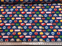 LC1571 Kawaii Marvel II Hero Faces & Logo - Blue