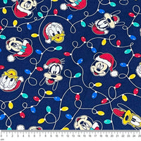 LC2381 Christmas Mickey & Friends Poplin Blue