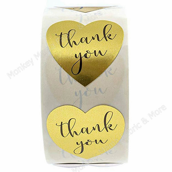 Stickers 25mm - 'Thank you' In Gold