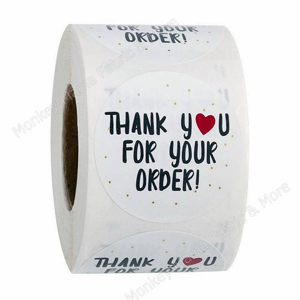 Stickers 38mm - 'Thank you for your order'  White