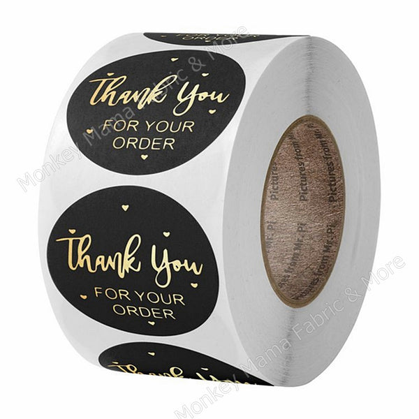 Stickers 38mm - 'Thank you for your order ' Black