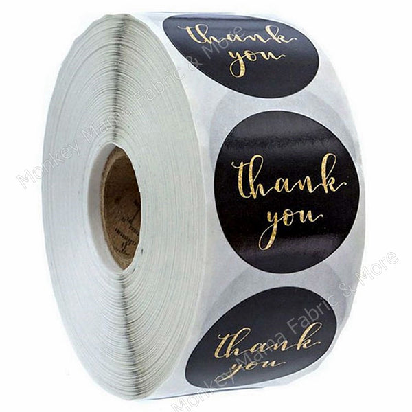 Stickers 25mm - 'Thank you' In Black