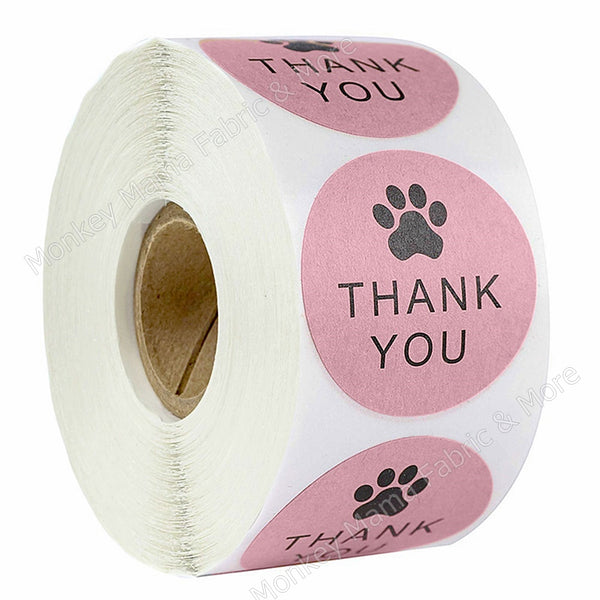 Stickers 25mm - 'Thank you' In Pink