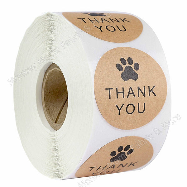 Stickers 25mm - 'Thank you' In Beige