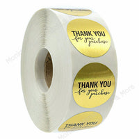 Stickers 25mm - 'Thank you for your purchase" In Gold