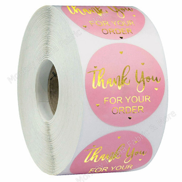 Stickers 25mm - 'Thank you for your order" In Pink