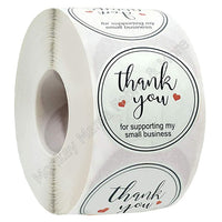 Stickers 38mm - 'Thank you for supporting my small business" In White