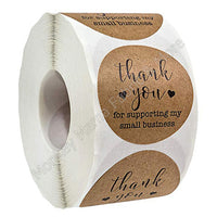 Stickers 38mm - 'Thank you for supporting my small business" In Kraft Paper