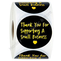 Stickers 38mm - 'Thank you for supporting my small business" In Black 1