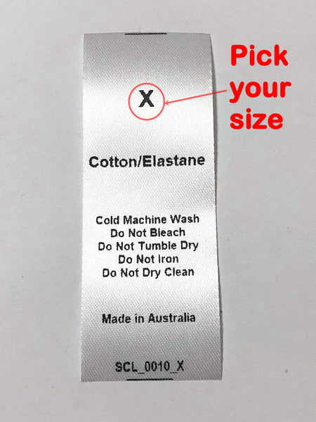 Care & Size Sewing Labels - Cotton/Elastane