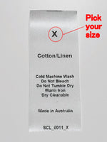 Care & Size Sewing Labels - Cotton/Linen