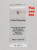 Care & Size Sewing Labels - Cotton/Polyester