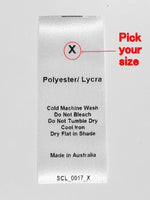 Care & Size Sewing Labels - Polyester/Lycra