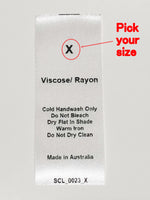 Care & Size Sewing Labels - Viscose/Rayon