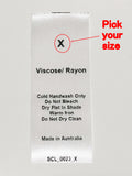 Care & Size Sewing Labels - Viscose/Rayon