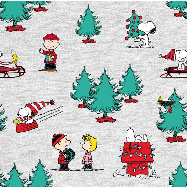 LC2575 Peanuts Christmas Snow Play Grey