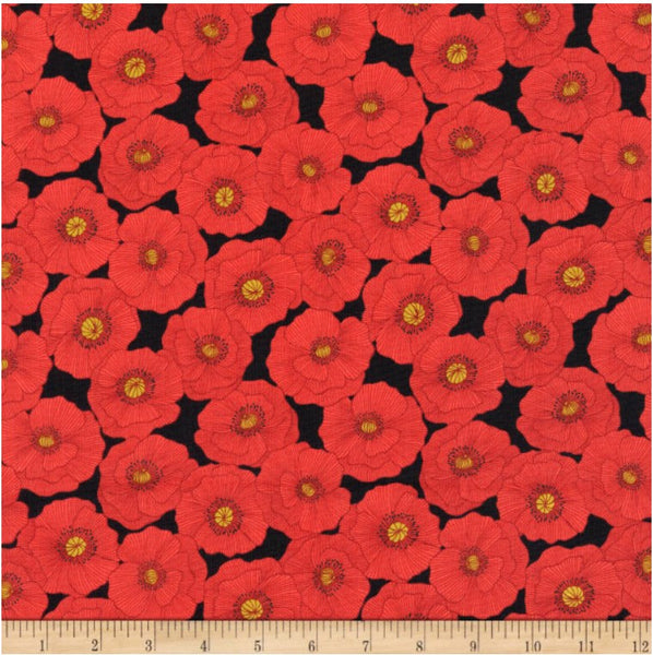 N061 Poppies Large Poppy Black