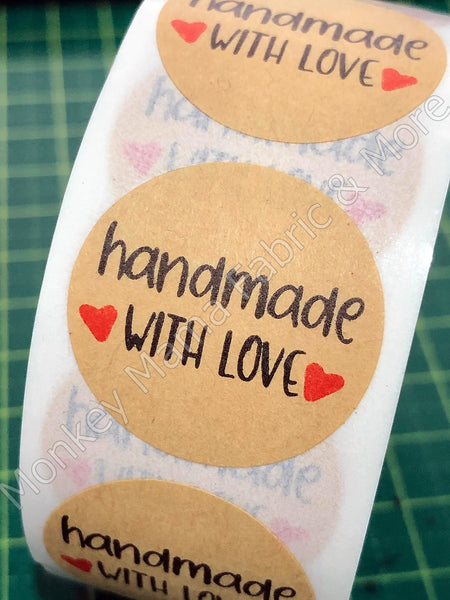 Stickers 25mm - 'Handmade With Love'