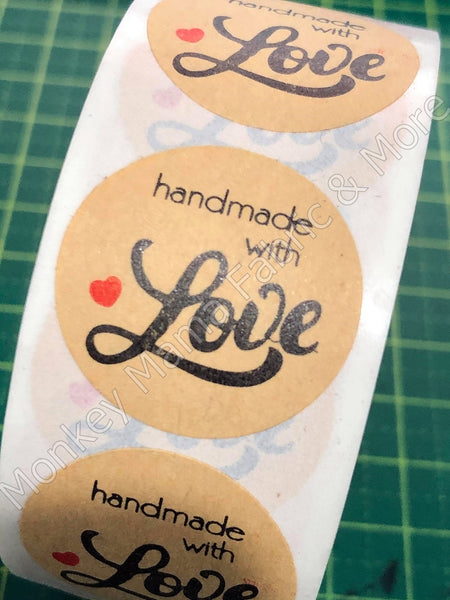 Stickers 25mm - 'Handmade With Love'