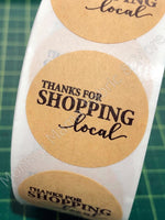 Stickers 25mm - 'Thanks for shopping local'