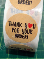 Stickers 25mm - 'Thank you for your order'